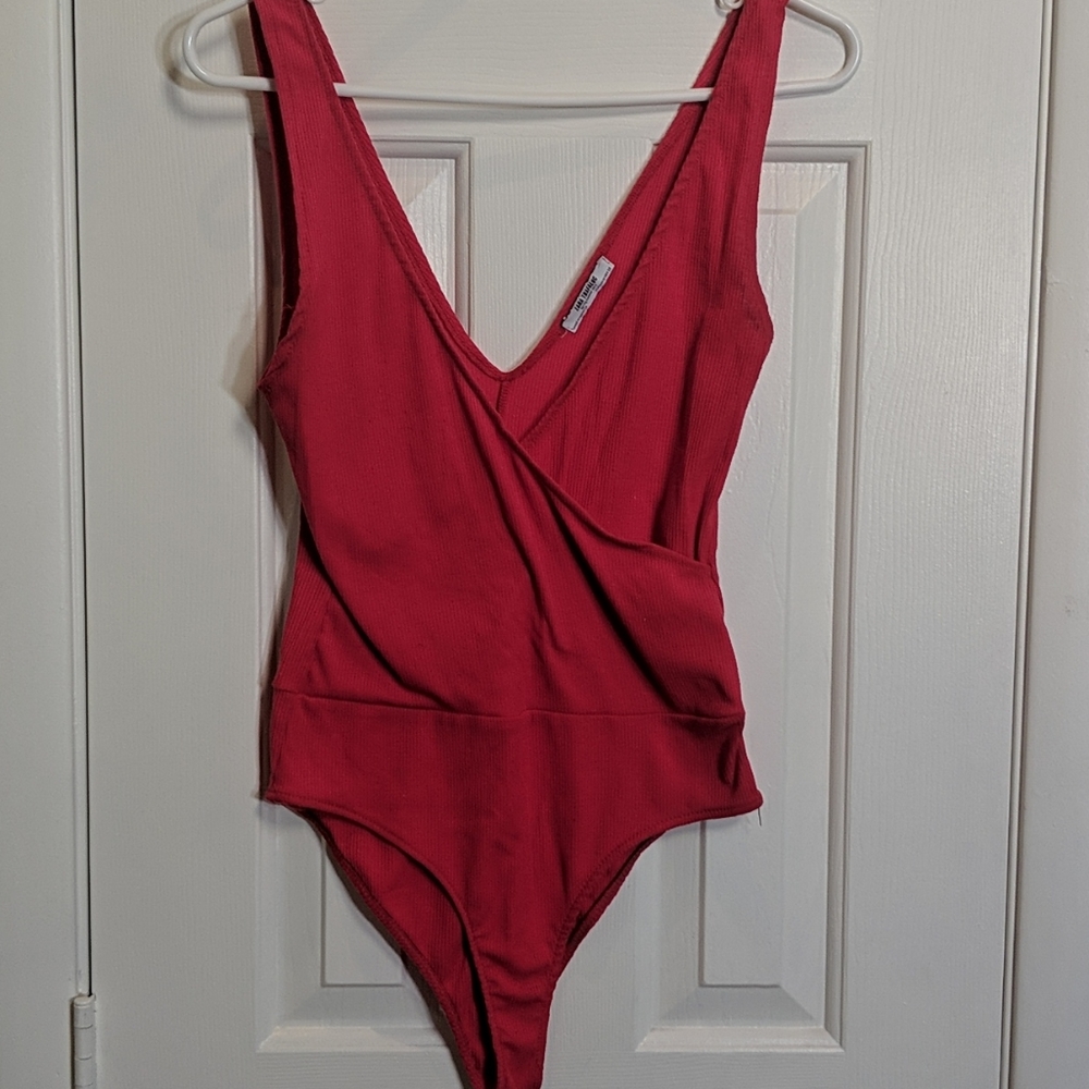 Red tank top bodysuit